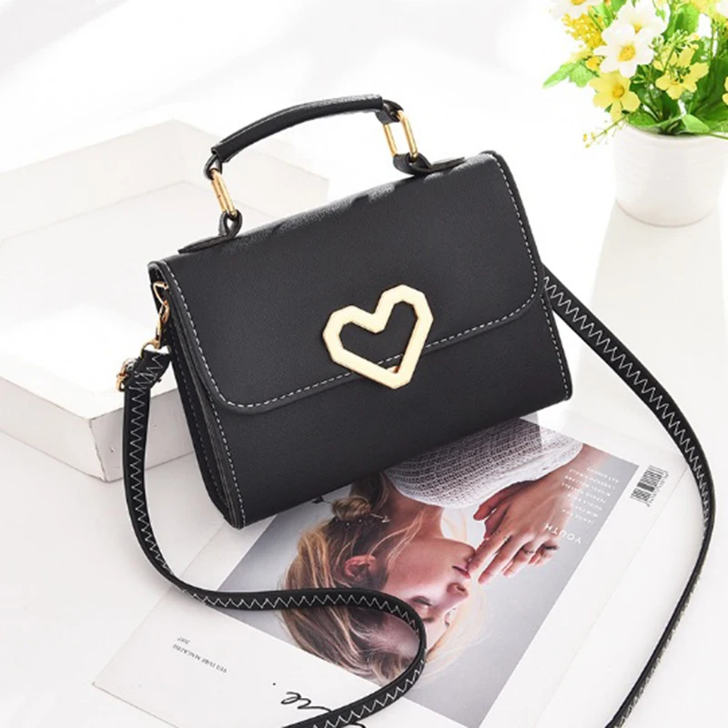 

2018 New Women Bag Stylish Handbag Women Messenger Bags Women's Pouch Evening Party Small Handbags Heart Leather Shoulder Bag