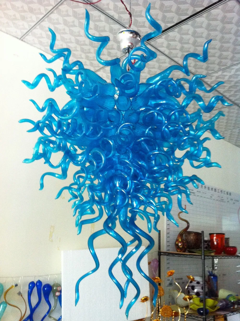 

Luxurious blue murano handmade glass chandelier lighting (BGC20106)