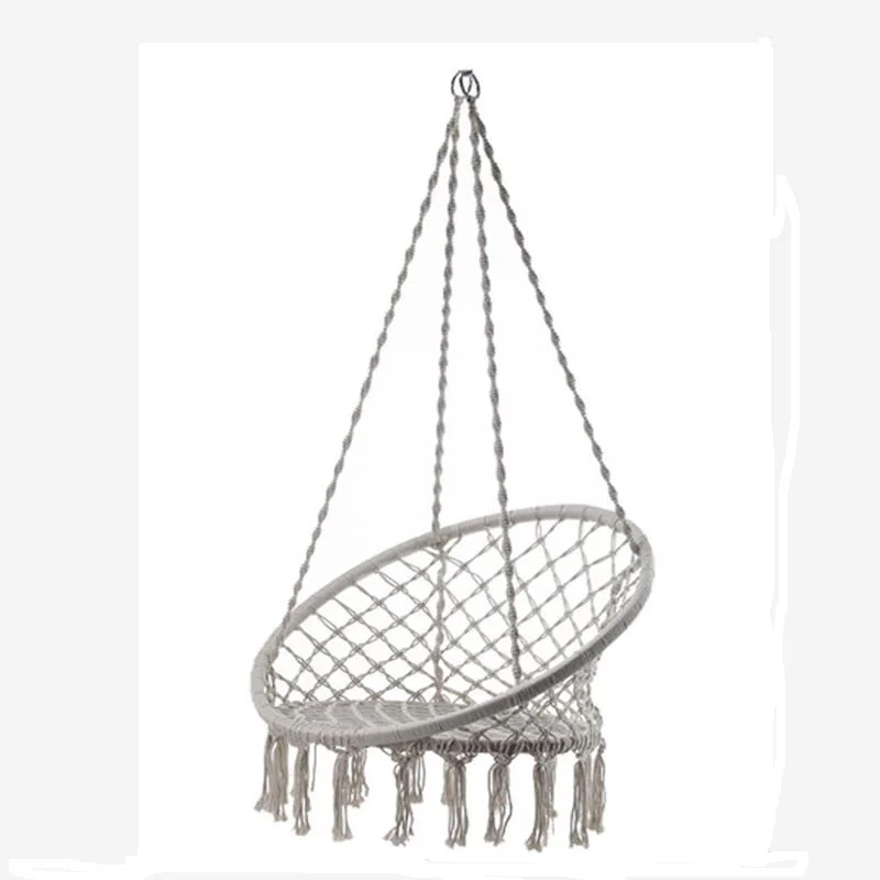  Nordic Style Handmade Knitted Round Hammock Outdoor Indoor Dormitory Bedroom Children Swing Bed Kid - 32860226413