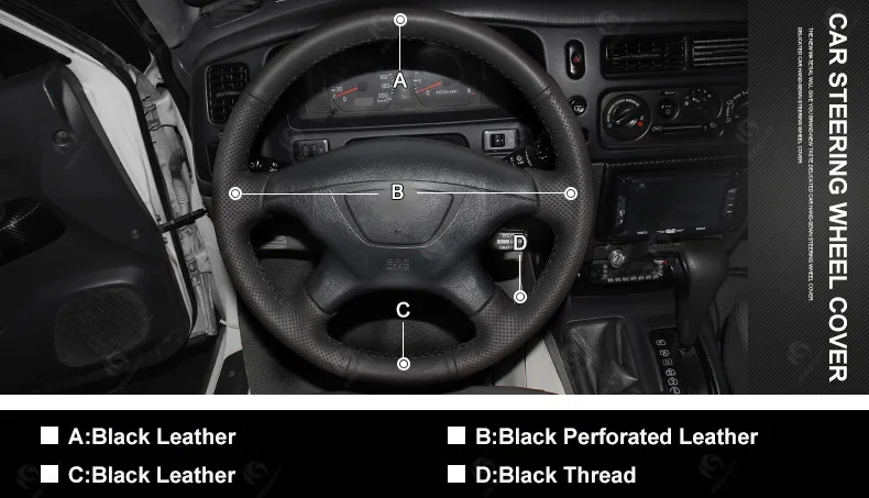 Топ Кожаный руль ручной стежки на обертывание чехол для Mitsubishi Pajero Sport 2004 Montero Sport 2004