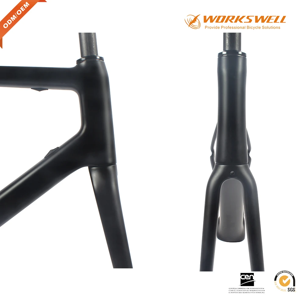 Top Workswell  DI2 Internal Cable Routing Carbon TT Road Bike Frame Carbon Time Trial Frame Endurance Super light frame 5