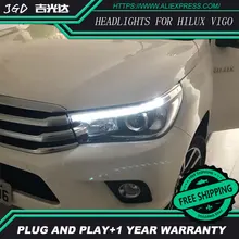 Стайлинга автомобилей LED HID светодиодные фары головной лампы чехол для Toyota Hilux Vigo Би-ксеноновые линзы ближнего света