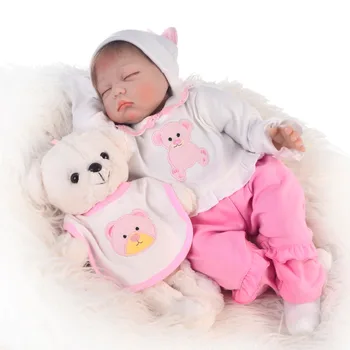 

55cm Soft Silicone Doll Reborn Baby reborn doll Toys modeling vinyl Newborn sleeping infant toys Baby Birthday Gift For Child