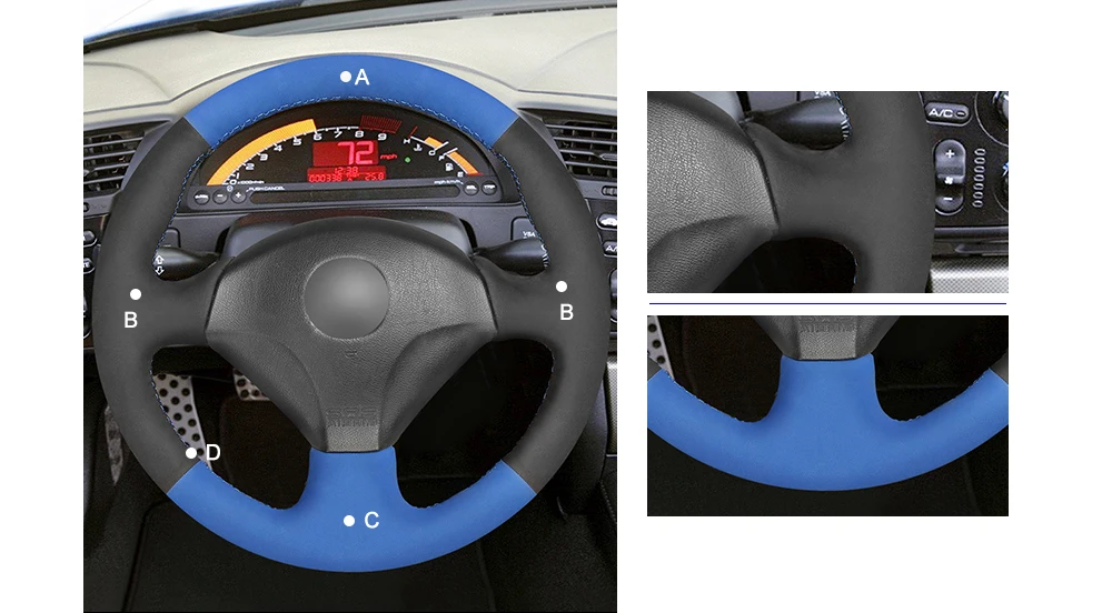 MEWANT натуральная кожа шить Обёрточная бумага крышки рулевого колеса для Honda S2000 2000-2008 Civic Si 2002 2003 2004 ACURA RSX Тип-S 2005