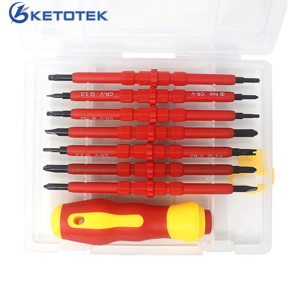 

14 in 1 Screwdriver Bit Set Mini Screw Driver Set Disamountable Insulated Multifunctional Repair tools