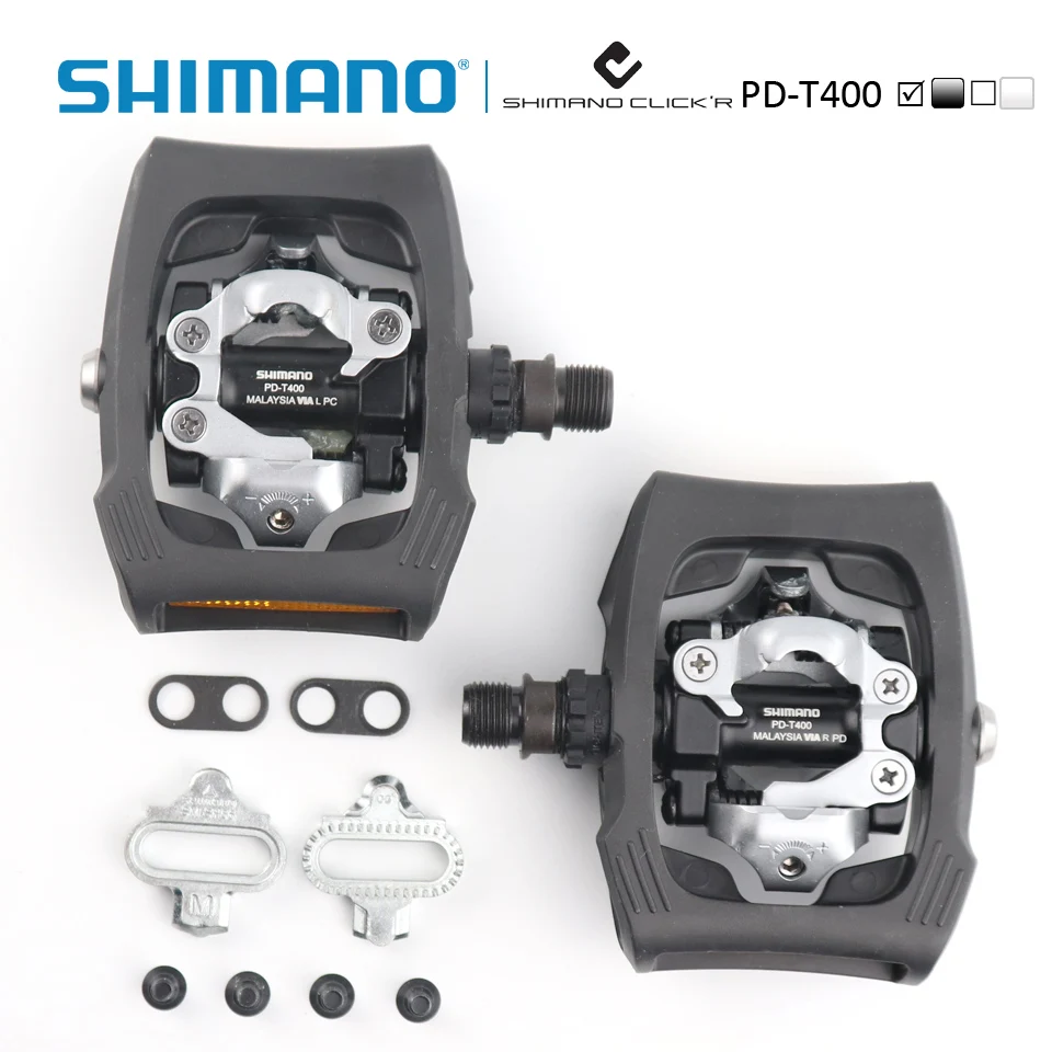 Shimano PD-T400 Click'R педаль SPD вкл пластины SM-SH56 город/Велосипедный руль велосипед самоблокирующиеся педали