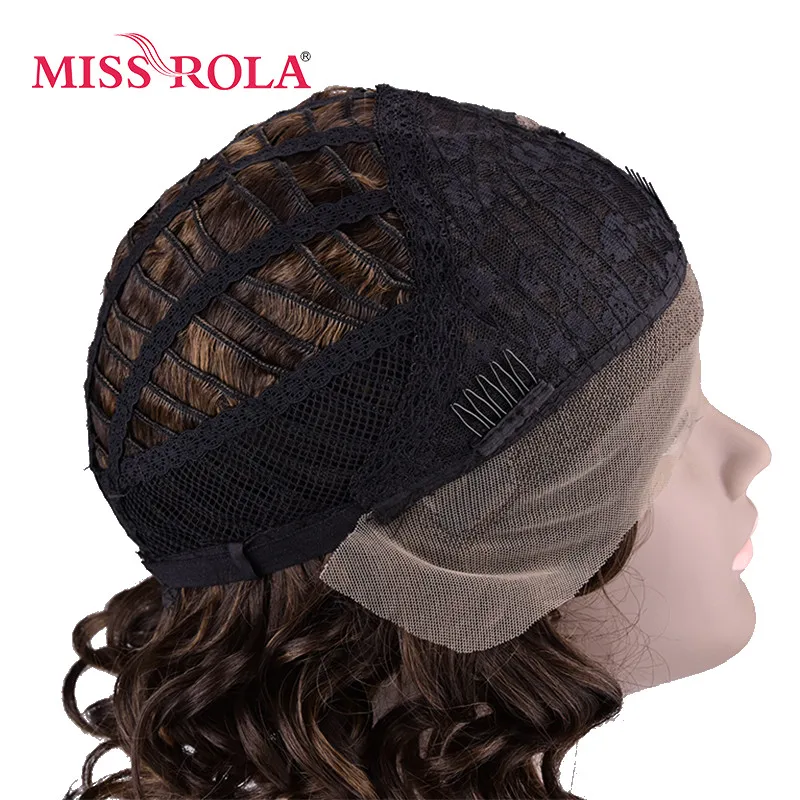 МИСС ROLA синтетические Синтетические волосы на кружеве парики для Для женщин 4/30# короткие вьющиеся волосы 11 дюймов Kanekalon высокого Температура волокно