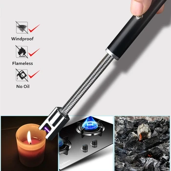 

360 Degree Flexible BBQ Arc Lighter Windproof Rechargeable Cigarette Lighter USB Charging Lighter Kitchen Gadgets For Women Gift