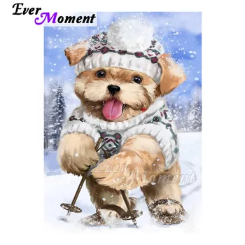 

Ever Moment Diamond Painting Full Square Drill Mosaic Dog Skiing Picture Of Rhinestone Diamond Embroidery Decoration S2F2161