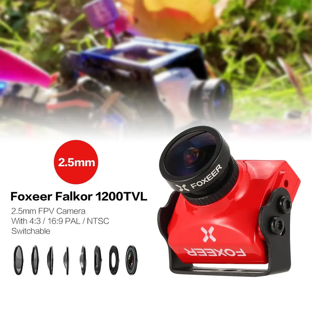 Foxeer Falkor FPV камера 1,8/2,5 мм 1200TVL 1/3 CMOS 4:3/16:9 PAL/NTSC переключаемый G-WDR OSD для радиоуправляемого гоночного дрона