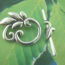 DoreenBeads, замочки из цинкового металлического сплава, античный Серебристый лист 30 мм x 6 мм(1 1/" x2/8") 19 мм x 23 мм(6/" x7/8"), 4 комплекта в партии