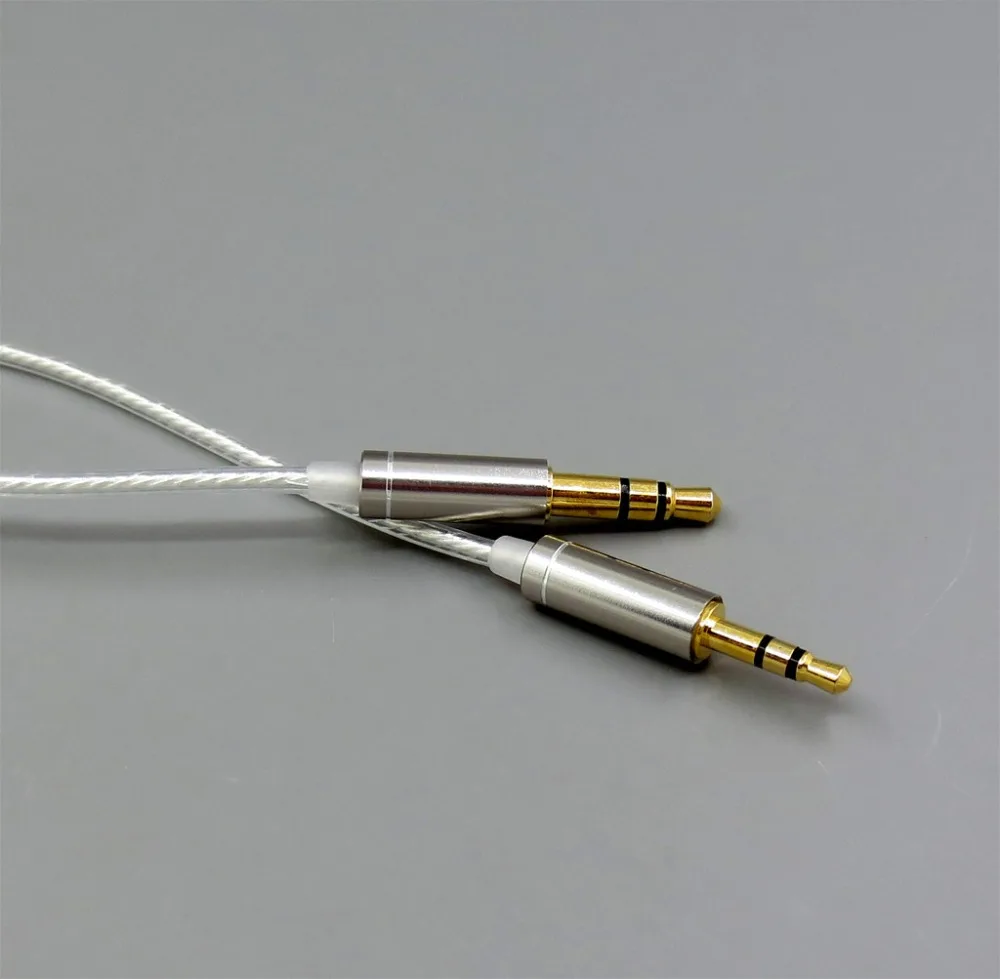 LN006058 1 2m 2m 3m 3 5mm To 2 5mm OCC Silver Plated Earphone Cable For Headphone Headphone On ear