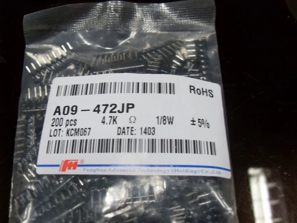 

A09-472JP 4,7 K 9P 1/8W 5% FH сопротивление прямой ленты