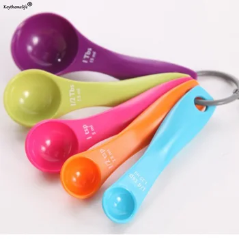 

5pcs/set Kitchen Colorful Measuring Spoons (1/ 2.5/ 5/7.5/15ml) Measure Cups Spoon Cup Baking Utensil Set Kit Measuring Tools