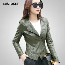 Eastokes женская обувь на застежке-молнии кожаная куртка женская укороченная Пальто для будущих мам с длинными рукавами Искусственная кожа Байкер Верхняя одежда для леди
