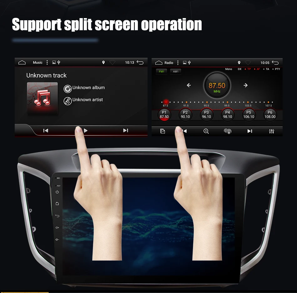 Top Eunavi 10.1 inch 2din Android 8.1 car radio gps player For multimedia ix25 hyundai creta navigation stereo video audio pc player 18