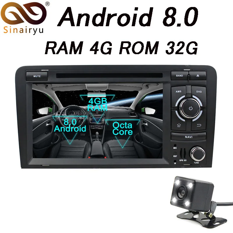 

4GB RAM Octa Core Android 8.0 Car DVD GPS Navigation Autoradio Stereo Navi For Audi A3 S3 2002-2011 Car Multimedia System