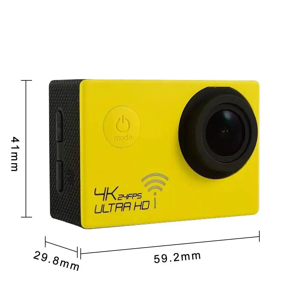 Экшн-камера Ultra HD 4 K 24fps WiFi NTK96660 2,0 дюймов 16MP 170D Len шлем Cam Водонепроницаемый 30 м Экстремальная Спортивная камера