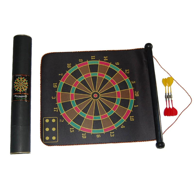 

12/15/17inch eco-friendly magnetic dart board double-faced lint reversible cloth dart disk with 6pcs magnetism darts parent-chil
