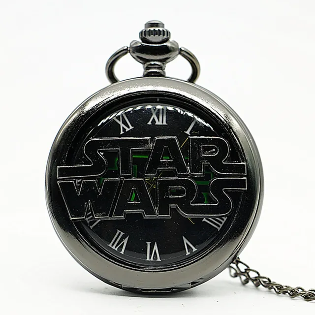Retro Vintage Star Wars Black SWTOR Quartz Pocket Watch Analog Pendant Necklace Retro Vintage Star Wars Black SWTOR Quartz Pocket Watch Analog Pendant Necklace