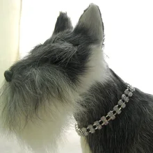 2 ряда Кристалл Стразы ожерелье ошейник для собак Шарм, ПЭТ ювелирные изделия/10~ 12"
