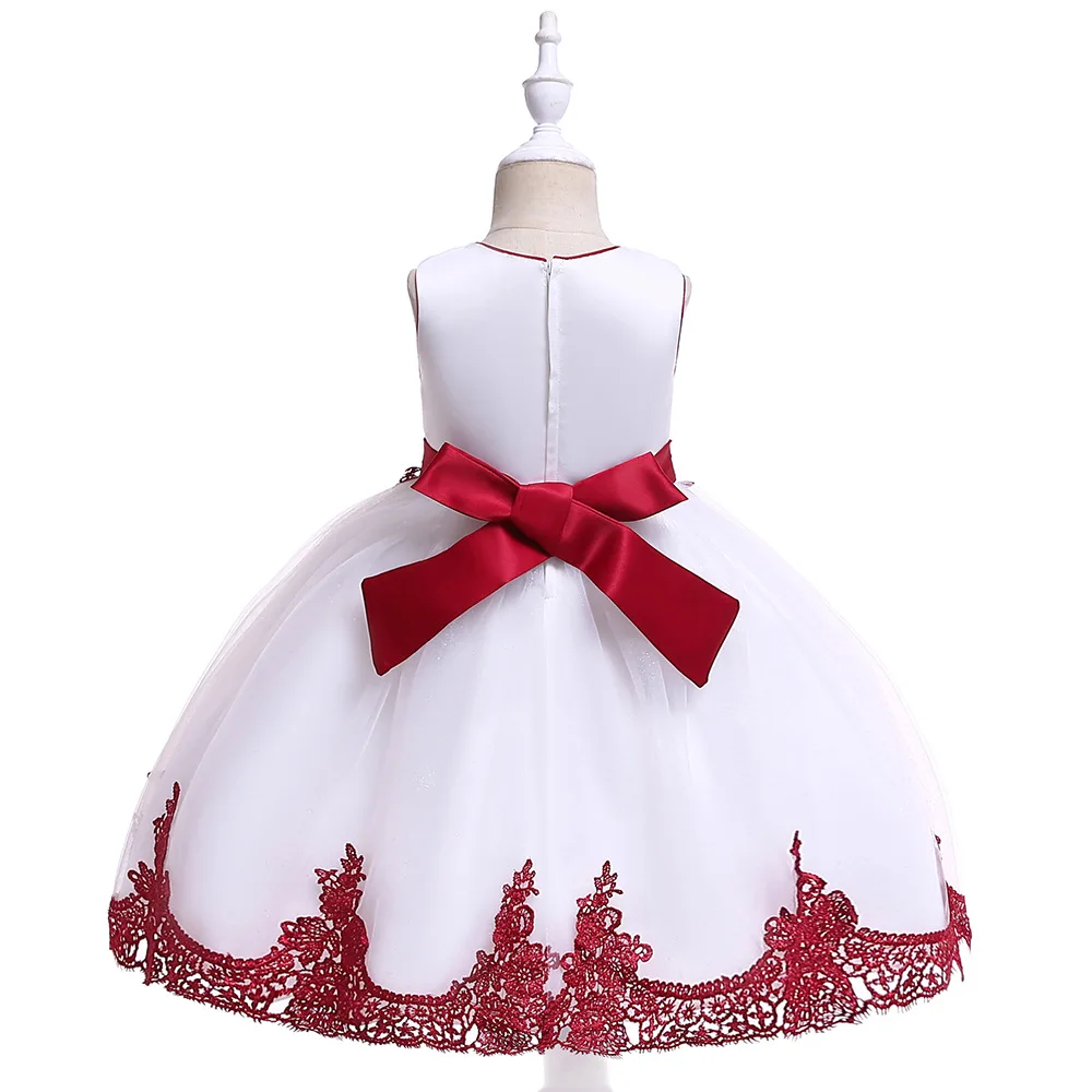 2019 Girls Summer Dress Beading Embroidery Kids Dresses for Girls Ball Gown Princess Dress Girls Wedding Party Dress Vestidos
