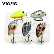 VTAVTA 5pcs 1.8g 3cm Mini Wobblers/Crankbait Fishing Lure Artificial Bait Hard Floating Wobbler for Fish Bass Fishing Tackle    