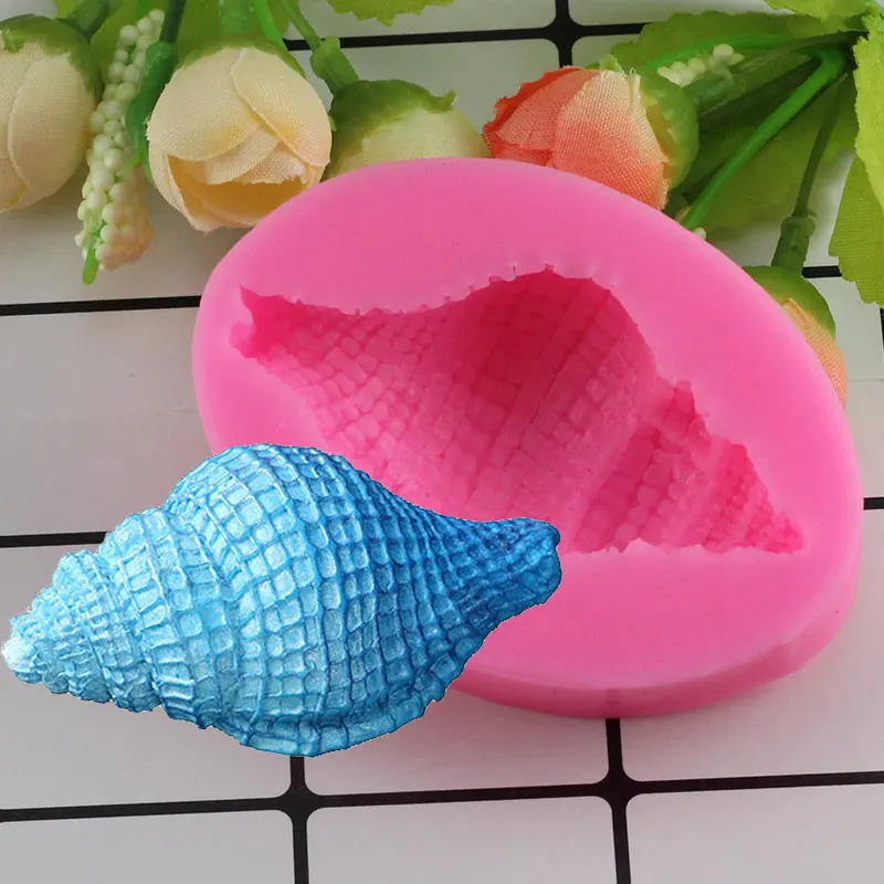 

Mujiang 3D Sea Shell Silicone Mold Baby Party Fondant Cake Decorating Tools Chocolate Candy Clay Molds Soap Candle Moulds
