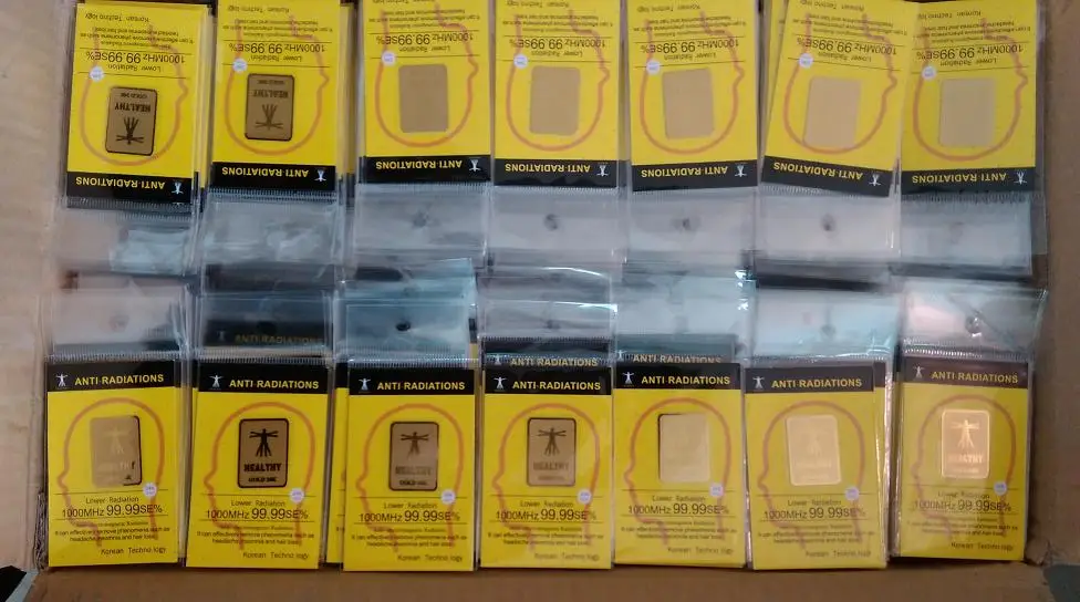 مصنع أجمعين 24K-gold الإشعاع ملصقا ل الهاتف المحمول و ملصقا radisafe مكافحة الإشعاع 100 قطعة/الوحدة