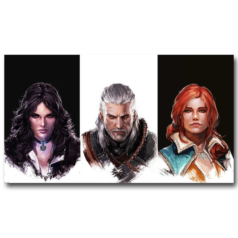 the witcher 3 wild hunt geralt ciri yennefer triss hd canvas posters nicoleshenting the witcher 3 wild hunt art silk poster 13x24 24x43inch game geralt cirilla yennefer picture