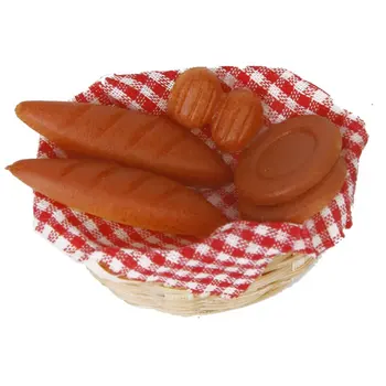 

Dollhouse Miniature Bread/ Toast on a Basket Dollhouse Essen