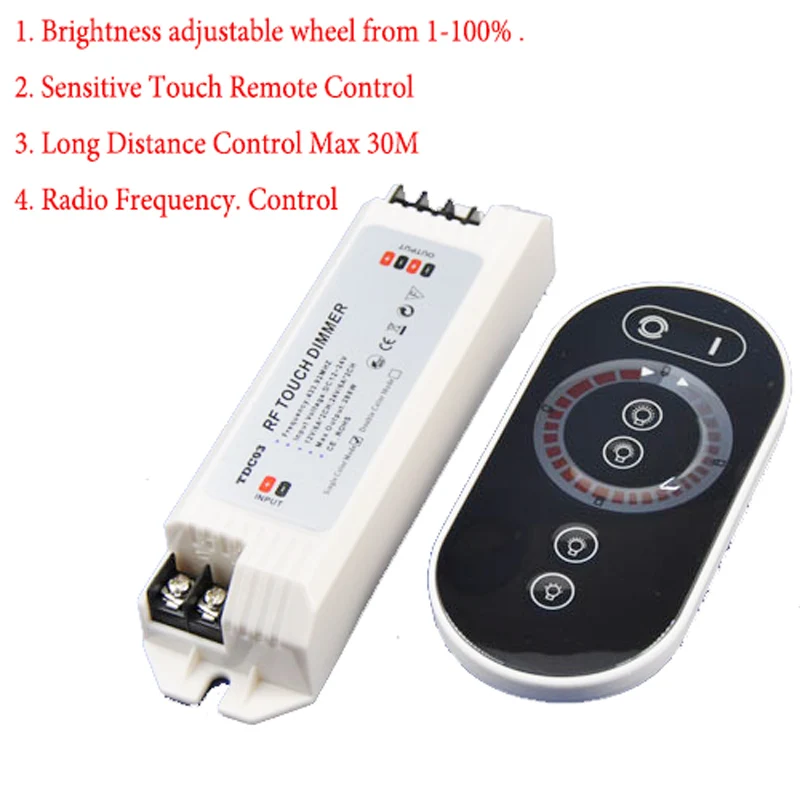 

CCT LED Controller Dimmer Radio Frequency RF Dimmer Adjust Brightness Remote Control Wireless DC12/24V 5050 5630 5730 LED Strip