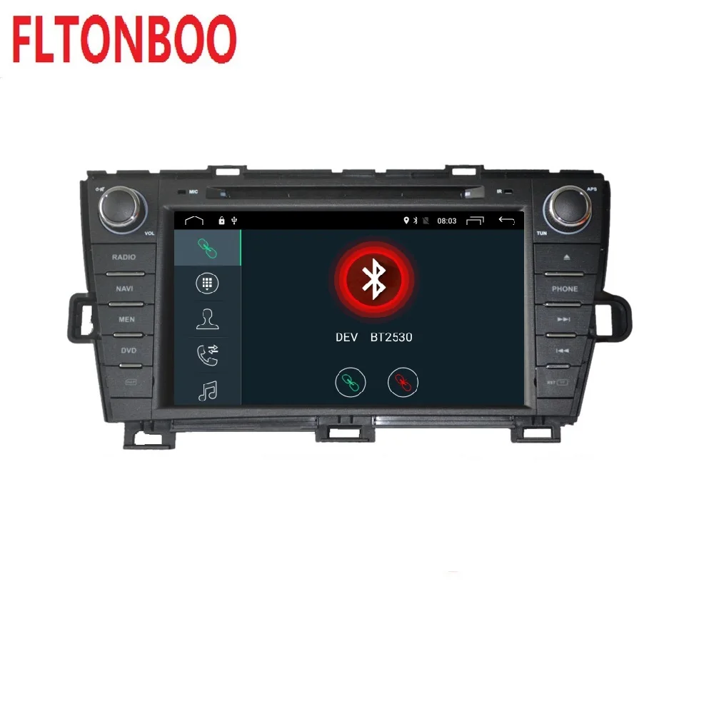 Discount 8"Android 9 Car GPS Navigation radio dvd player for Toyota prius right ,bluetooth,steering wheel,2gb ram,16GB ROM,touch screen 2