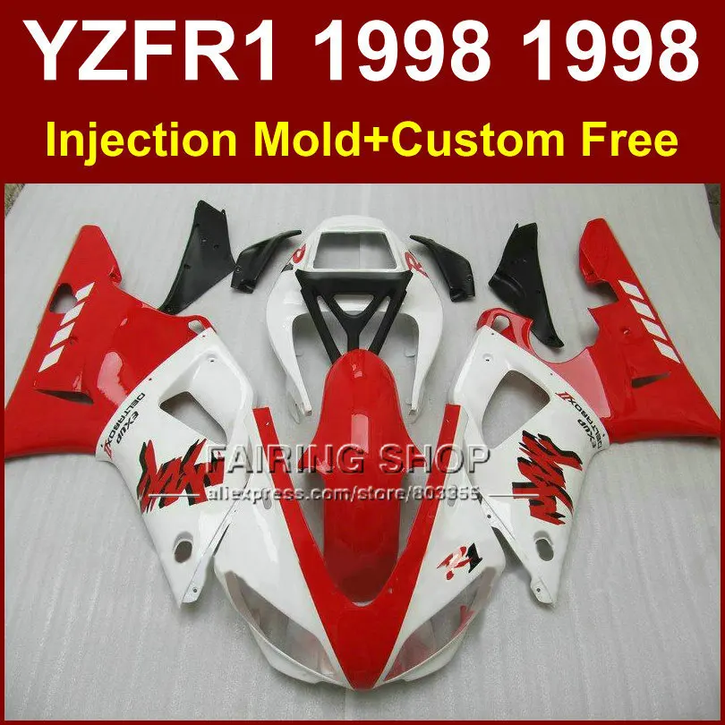 Хороший красный белый комплект обтекателей для YAMAHA YZF R1 YZF1000 98 99 индивидуальный 1998 1999 детали корпуса oG7V|fairing
