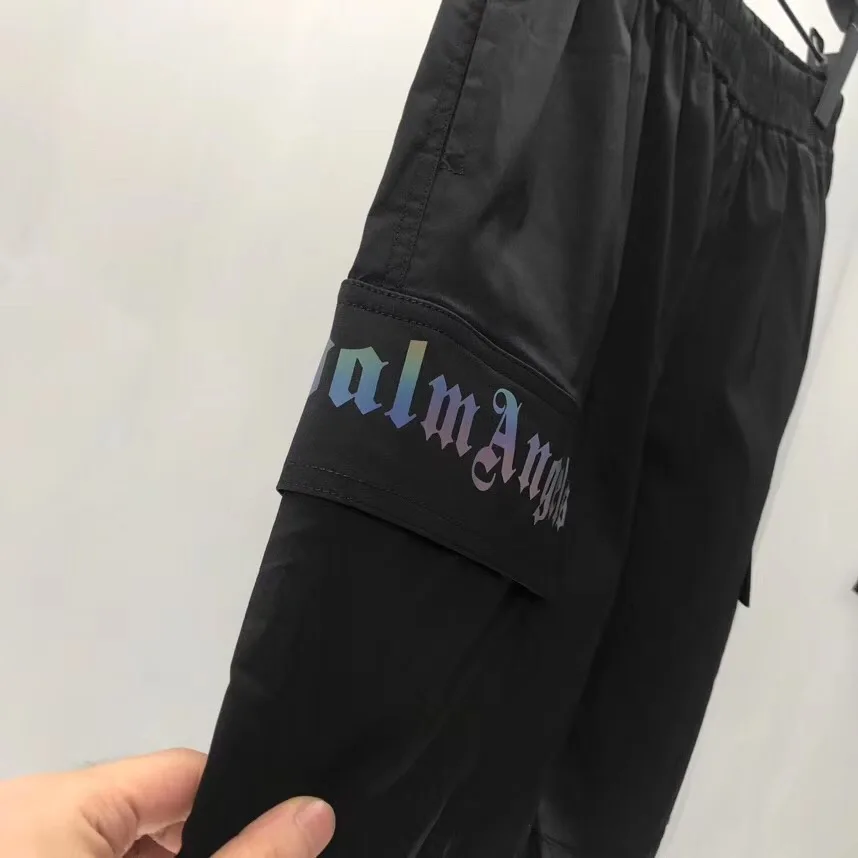 

2019 New Palm Angels Short Sweatpants 3M Reflective Men Palm Angels Shorts Real Tag Hip Hop Elastic Palm Angles Short Pants