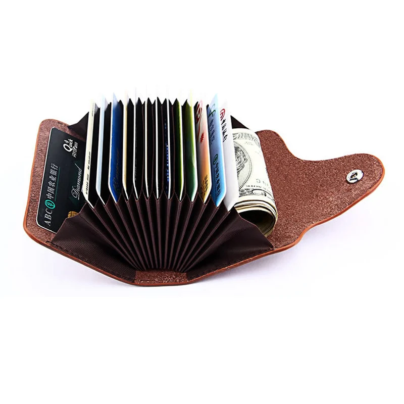 Men Women Business Card Holder Genuine Leather Credit Cards Organizer Bank Card Case Money Wallet Cardholder Porte Carte PC0052 (22)