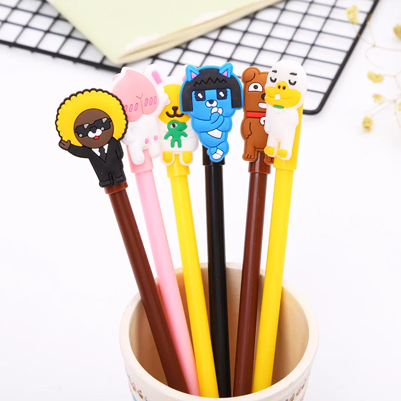 

Novelty Cute Cartoon Soft Rubber Gel Ink Pen Signature Pen Escolar School Office Supply Promotional Gift 1Pcs