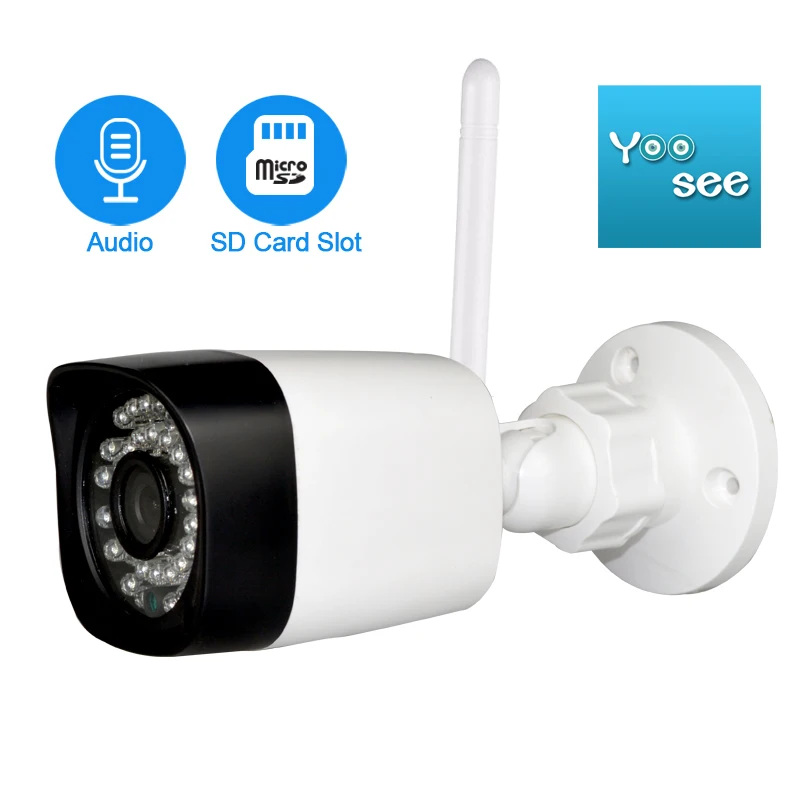 

Yoosee IP Camera Wifi 1080P 960P 720P ONVIF Wireless Wired P2P CCTV Bullet Outdoor Camera With MiscroSD Card Slot Audio Record