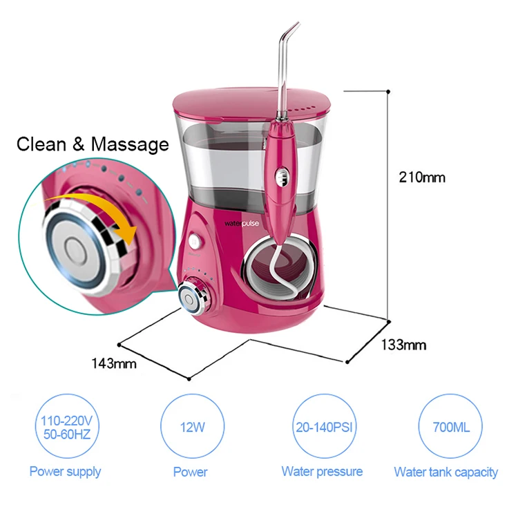 Ирригатор для полости рта водный Флоссер с 5 струйными наконечниками зубная вода Флоссер гигиена полости рта чистота и массаж чистка зубов