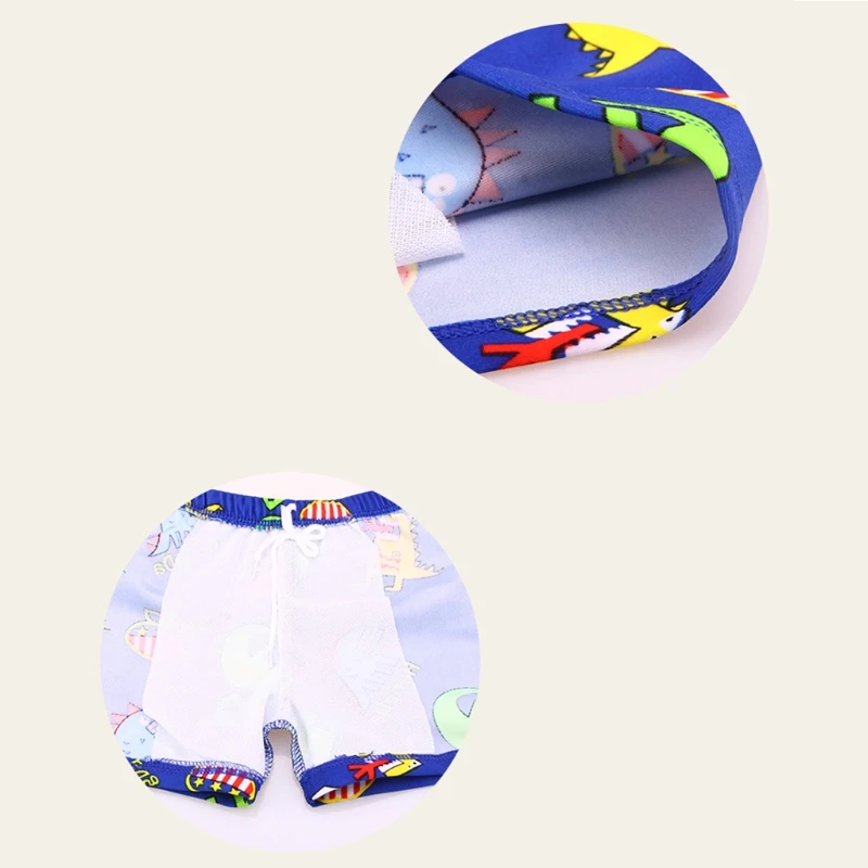 Детский Эластичный пляжный купальник из 2 предметов для маленьких мальчиков, купальные плавки, шорты, шапка, Новинка