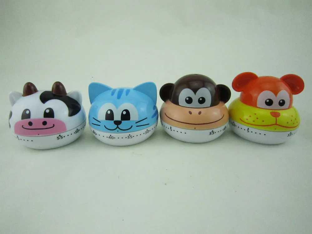 

60 Minutes Multifunctioanl Cartoon Animal Style Mech Kitchen Timer Alarm Clock Time Reminder Countdowner Free Shipping