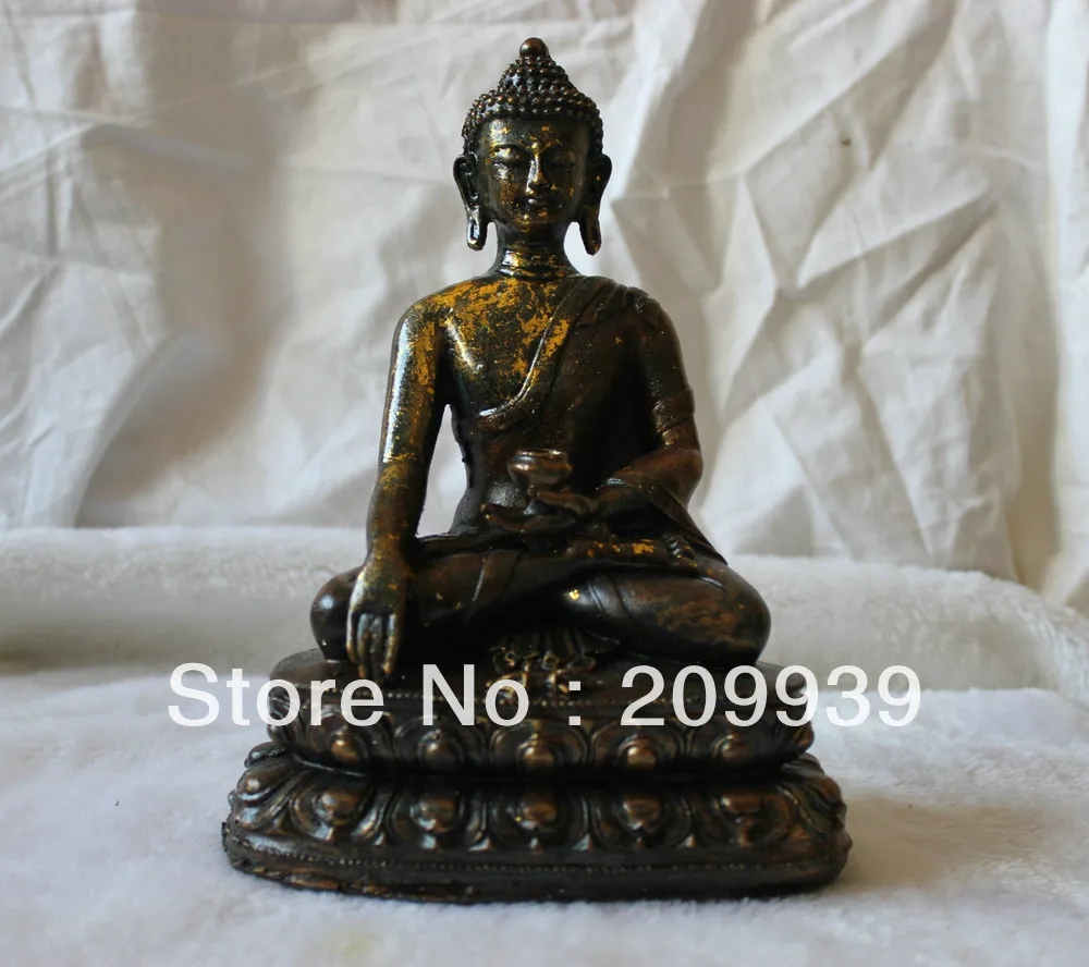 

00625 China Tibet Tibetan Resin Buddhism Seat Shakyamuni Sakyamuni Buddha Statue