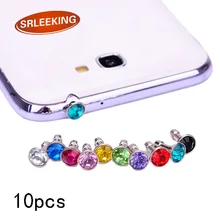 SRLEEKING 10 шт. Блестящий Алмазный пылезащитный Разъем Универсальный 3,5 мм телефонный разъем для наушников для iPhone X/5s/7 plus/samsung note 8