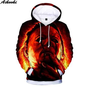 

New 3D Print Michael Myers Hoodies Sweatshirts Personality 3D Hoodies Male/Female Leisure Fashion Long Sleeve Hoodies