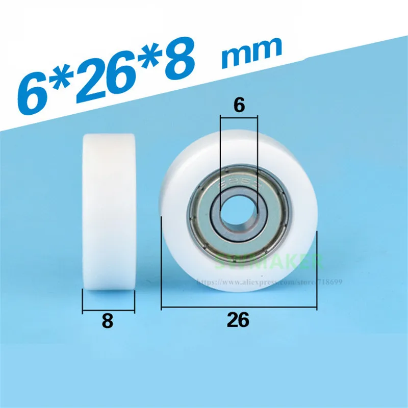 

SWMAKER 6*26*8mm M6*26*8mm plastic coated plastic pulley, bearing 626Z, plane roller, 3D printer engraving machine