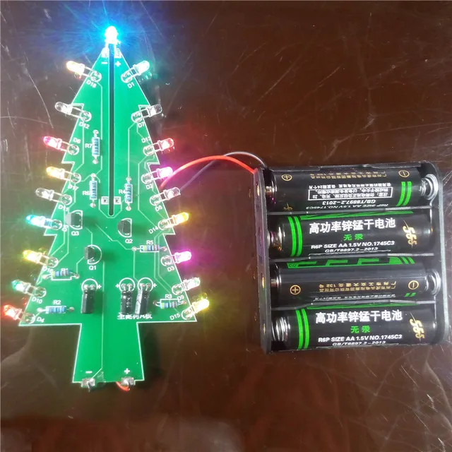 Diy Colorful Christmas Tree Production Suite LED Lights Flash diy Colorful Christmas tree production suite LED lights flash welding parts and electronic training interest tree - Diy Colorful Christmas Tree Production Suite LED Lights Flash