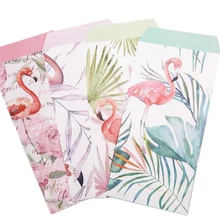 10 упак./лот Фламинго цветок посадки 3 конверта+ 6 листов набор буквенных букв для приглашений милый офисный набор карандашей