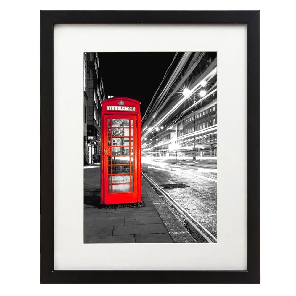 

Frames for Pictures Black and White Made to Display Pictures 8x10 with Mat Or 11x14 Without Mat - Wide Molding Frame Factory