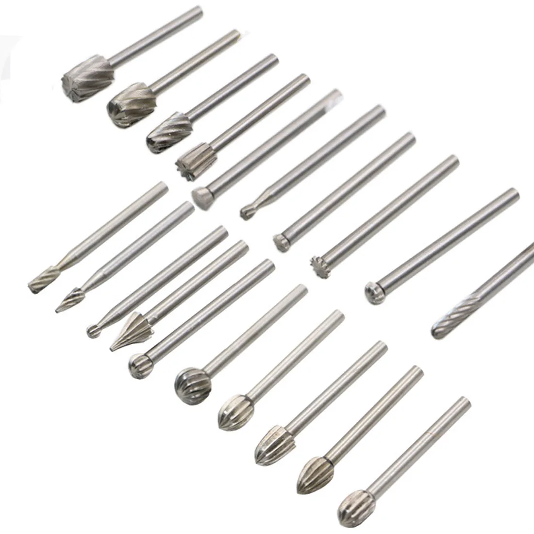 

20pcs HSS Routing Router Bits Burr Rotary Tools Rotary Carving Carved Knife Cutter Tool Engraving Wood Working Used for Dremel
