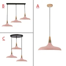 Pink Pendant Light For Kitchen Island Office Modern Ceiling Lamp Wood Pendant Lamps Bar Large Lighting Fixtures Bedroom Lights kitchen island lamps modern ceiling lamp vintage bar pendant lights loft wrought aluminum metal lighting fixtures for one pic